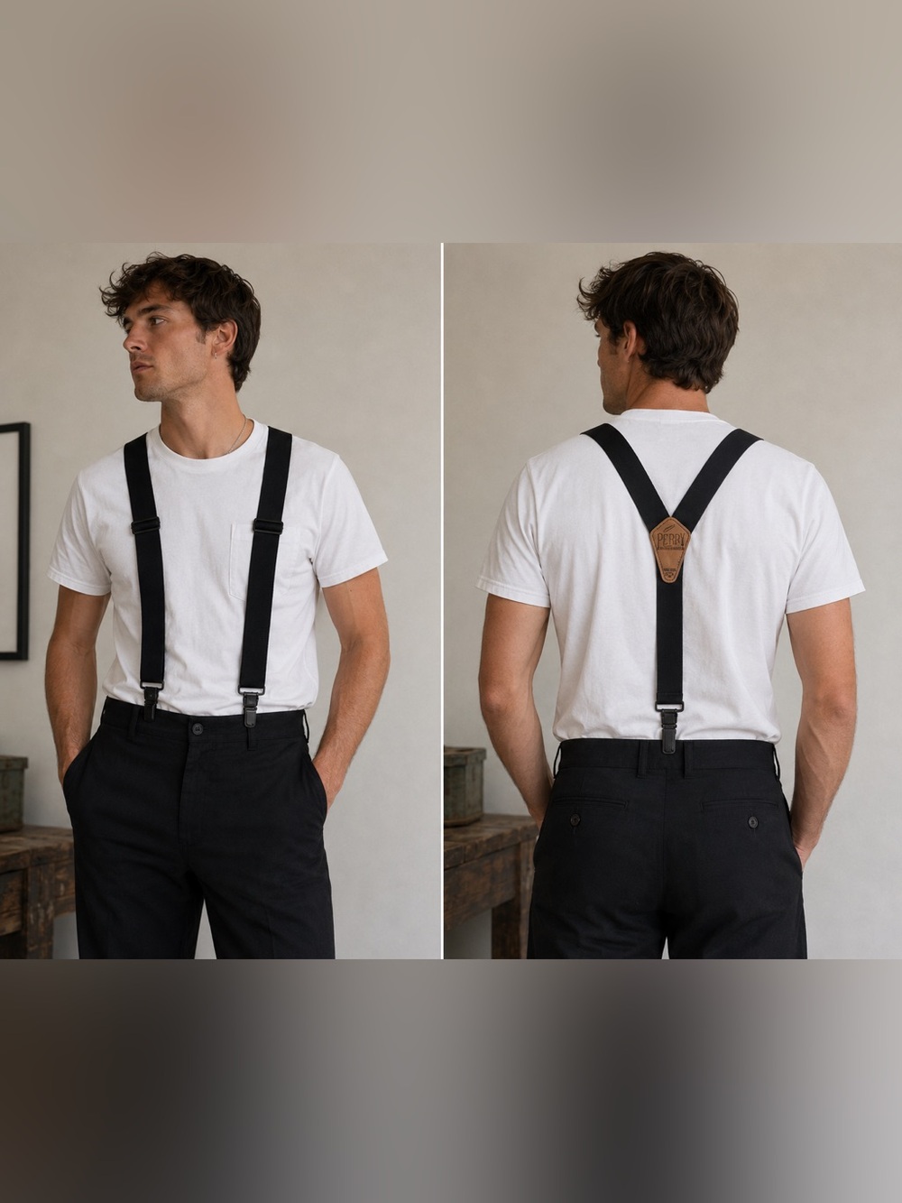 Vintage Perry Y-Back Belt Hook
Suspenders Black USA Made
Workwear